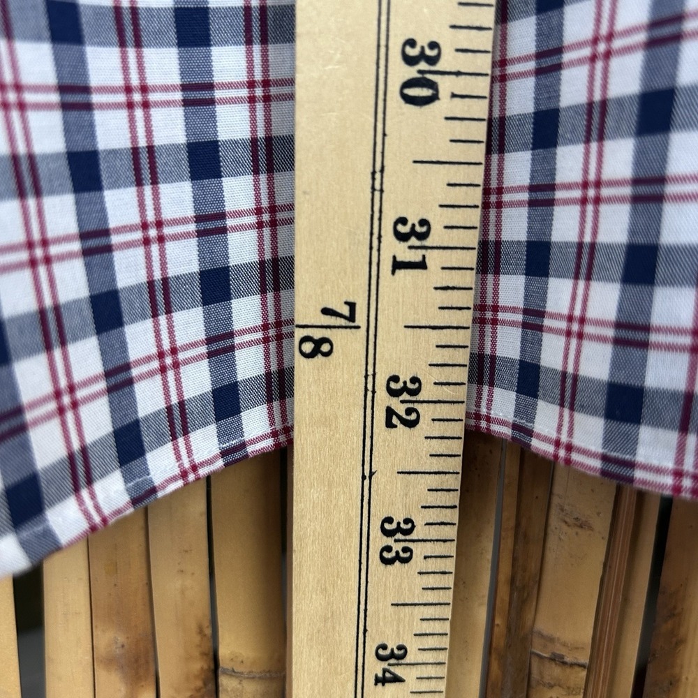 LL BEAN Traditional Fit Red Wht Blue Plaid Long Sleeve Button Men's Shirt Large - Picture 14 of 15
